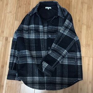 Reformation Wool Blend Plaid Shacket